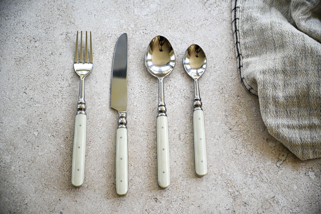Flatware Set-Cream Handle : Set/4