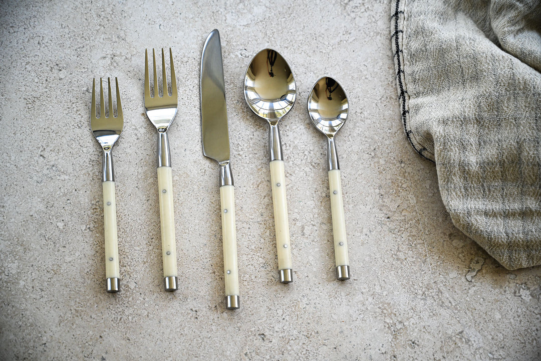 Flatware Set-White Inlay : 5 Piece