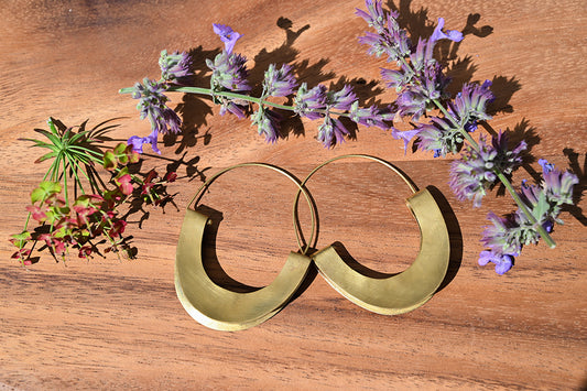 Yucca Earrings in Brass