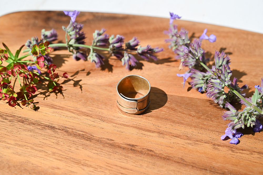 Continental Divide Adjustable Ring in Shiny Silver