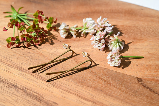 Fold Over Earrings in Brass