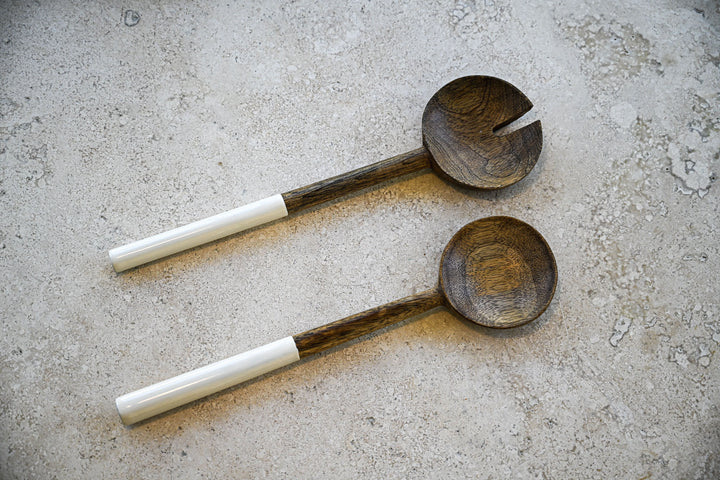 Serving Set-Mango Wood : Wht Enamel